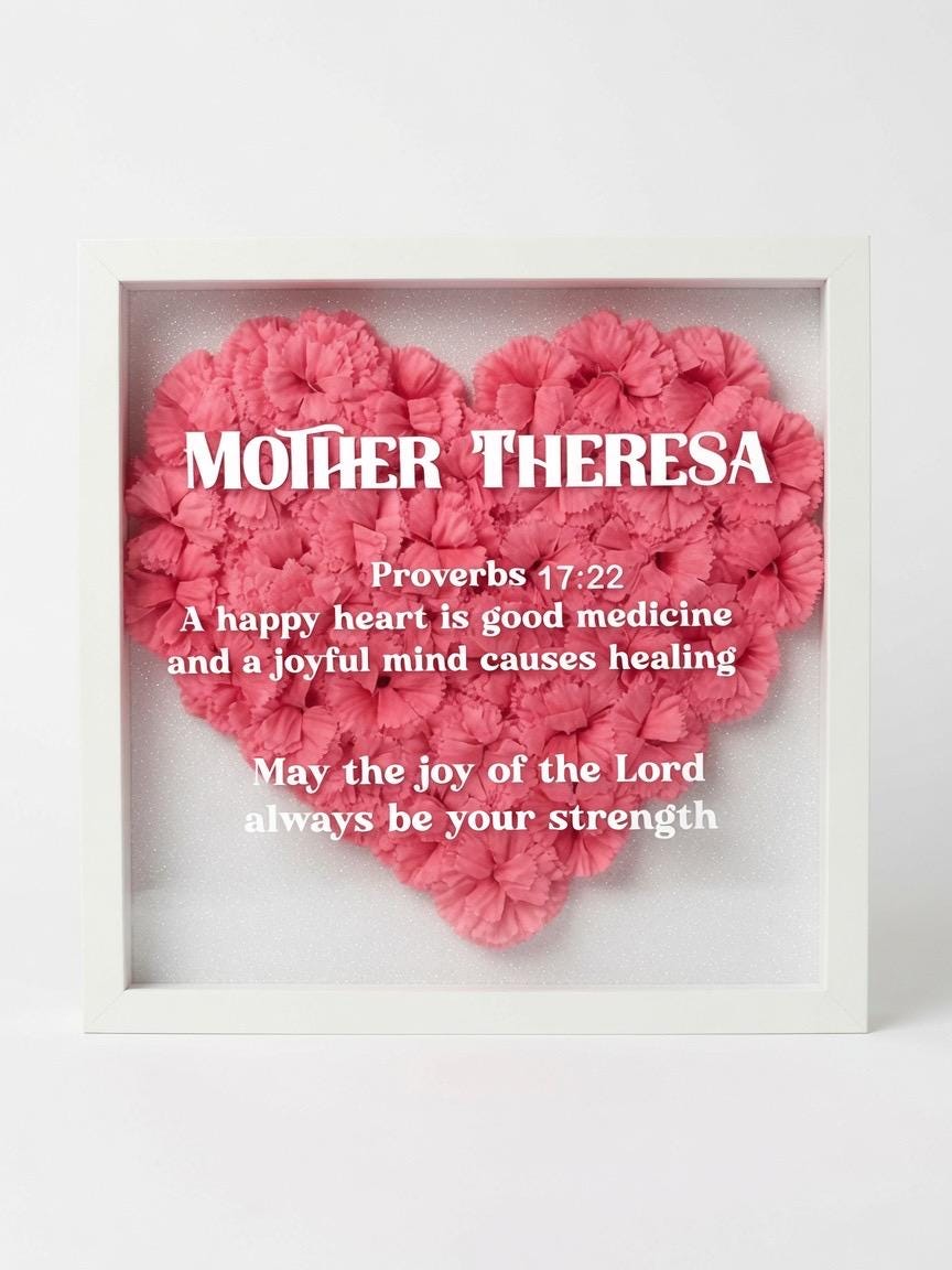 Custom Shadow Box | Personalized Floral Heart Frame | Name, Bible Verse, Quote or Design | Gifts for Any Occasion