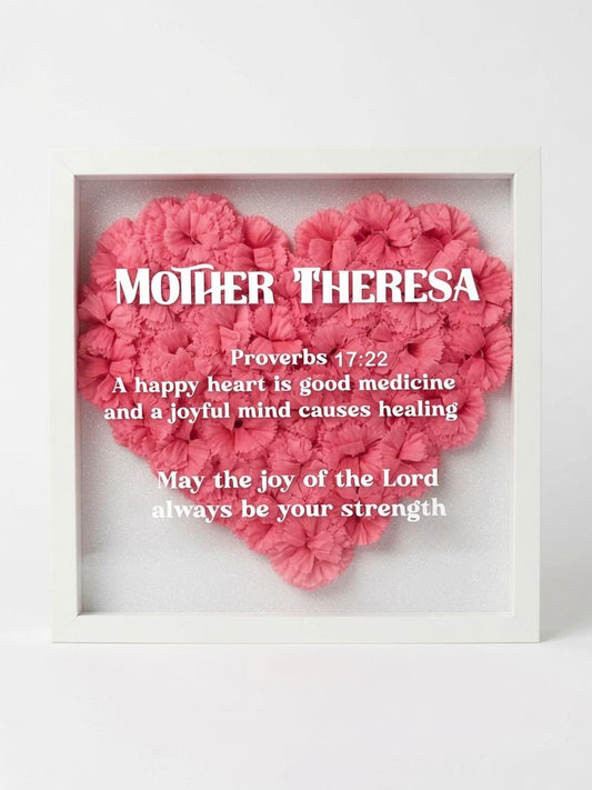 Custom Shadow Box | Personalized Floral Heart Frame | Name, Bible Verse, Quote or Design | Gifts for Any Occasion